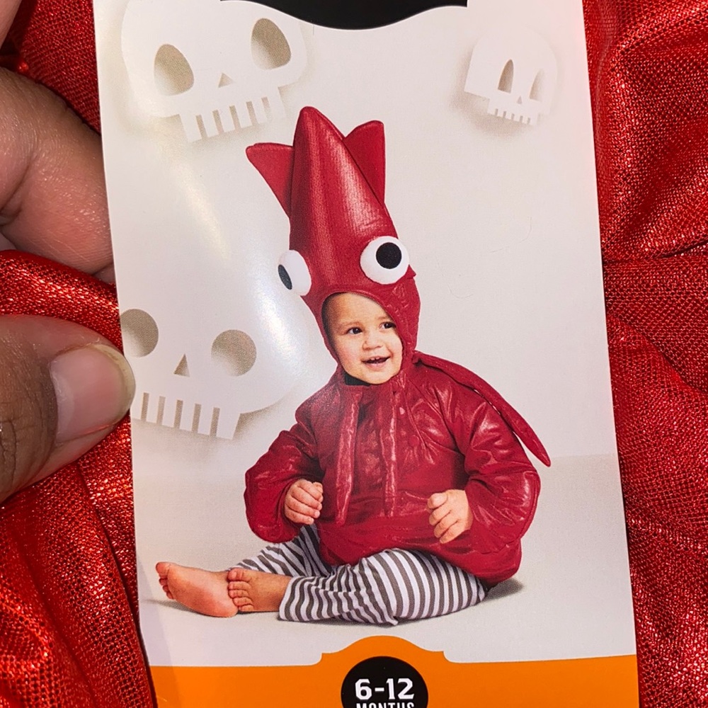 Infant red squid costume
